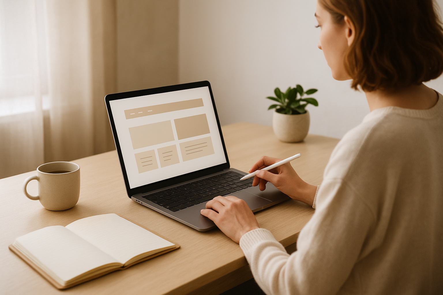 Modernes Website-Design des Websiteatelier Marie